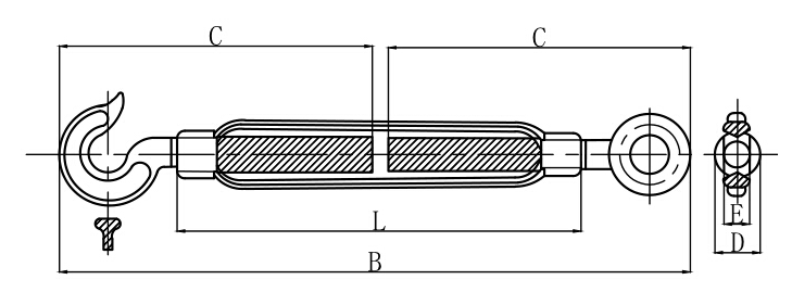 commercial type malleable turnbuckle 2