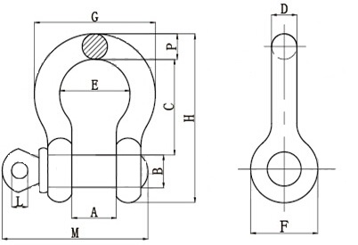 g 209 bow shackle with screw pin 2