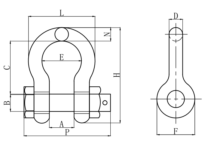 g 2130 bow shackle with safety bolt 2