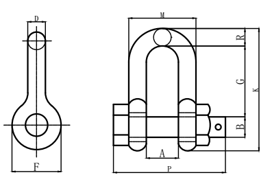 g 2150 dee shackle with safety bolt 2