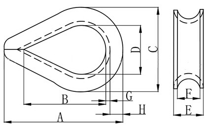 g 414 extra heavy wire rope thimble 2