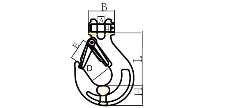 g80 clevis sling hook with latch 2