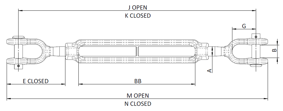 hg 228 turnbuckle with jaw & jaw 2